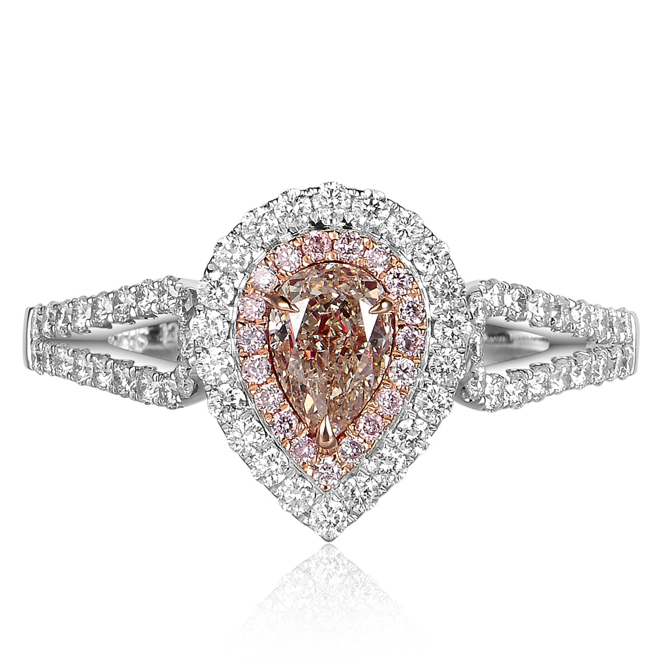 Light Brownish Pink Diamond Ring - aviadiamonds