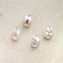 Load image into Gallery viewer, Riviera Diamond Initial Pearl Necklace - aviadiamonds