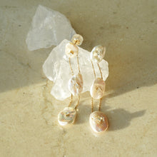 Load image into Gallery viewer, Riviera Trio Pearl Diamond Earrings - aviadiamonds