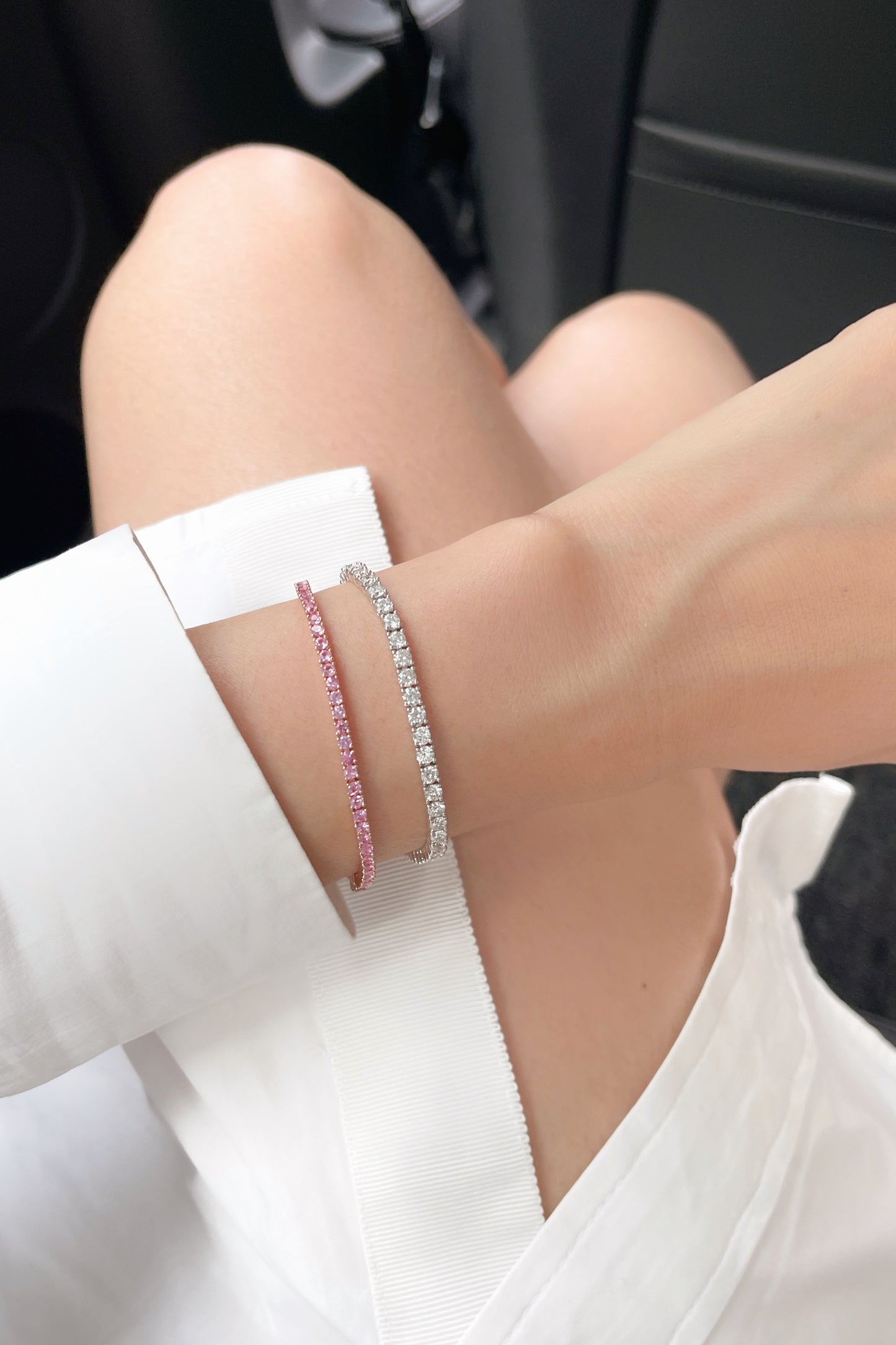Pink Sapphire Tennis Bracelet - aviadiamonds