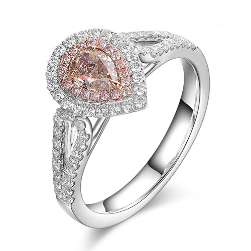 Light Brownish Pink Diamond Ring - aviadiamonds