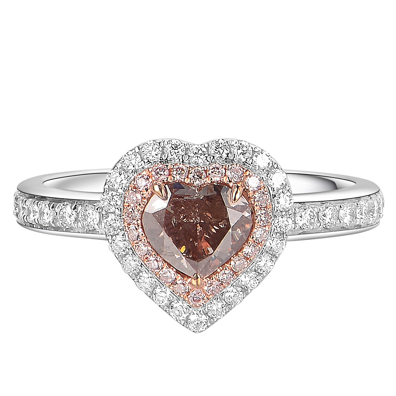 Brownish Pink Diamond Ring - aviadiamonds