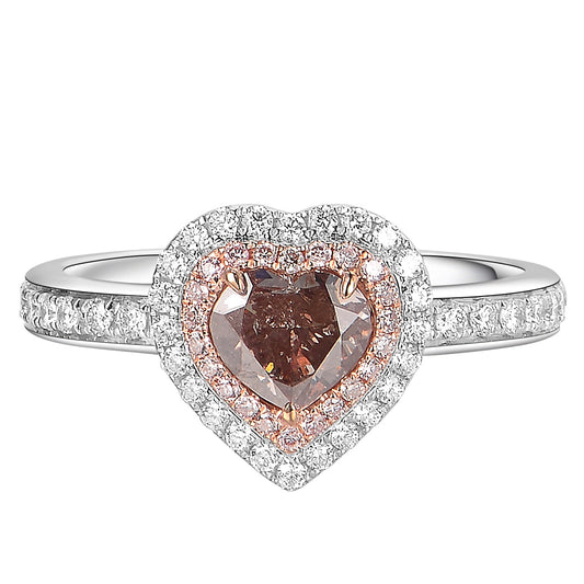 Brownish Pink Diamond Ring - aviadiamonds