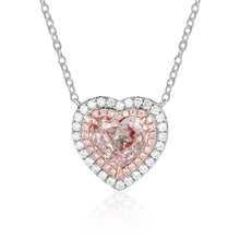 Load image into Gallery viewer, La Couer Halo Champagne Pink Diamond Pendant - aviadiamonds