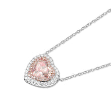 Load image into Gallery viewer, La Couer Halo Champagne Pink Diamond Pendant - aviadiamonds