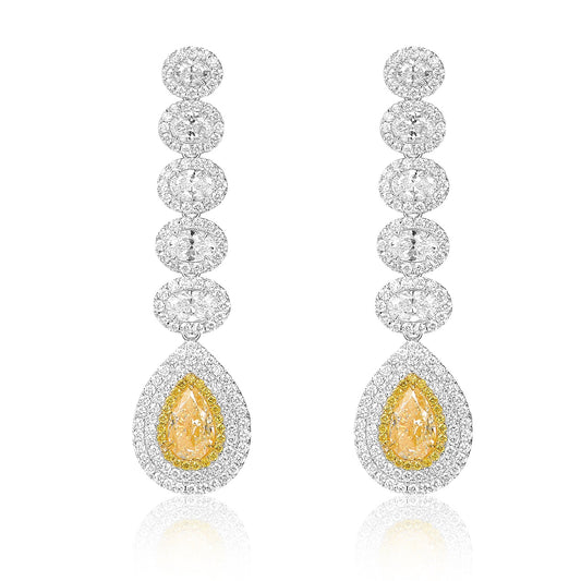 Yellow Diamond Drop Earrings - aviadiamonds