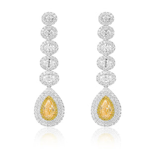 Yellow Diamond Drop Earrings - aviadiamonds