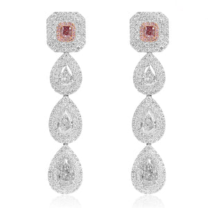 Pink Diamond Drop Earrings - aviadiamonds