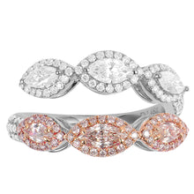 Load image into Gallery viewer, Waves Toi et Moi White and Pink Diamonds Ring - aviadiamonds