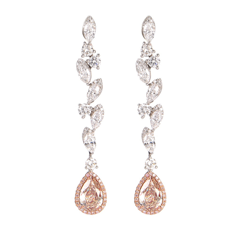 Astra Pink Diamonds Drop Earrings - aviadiamonds