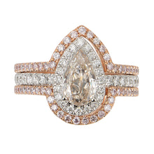Load image into Gallery viewer, Toi et Moi White and Pink Diamond Rings (set of two) - aviadiamonds