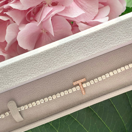 Custom Initial Tennis Bracelet - aviadiamonds