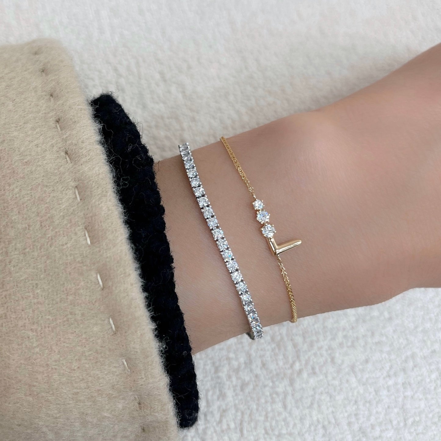 Initial Trio Diamond Bracelet