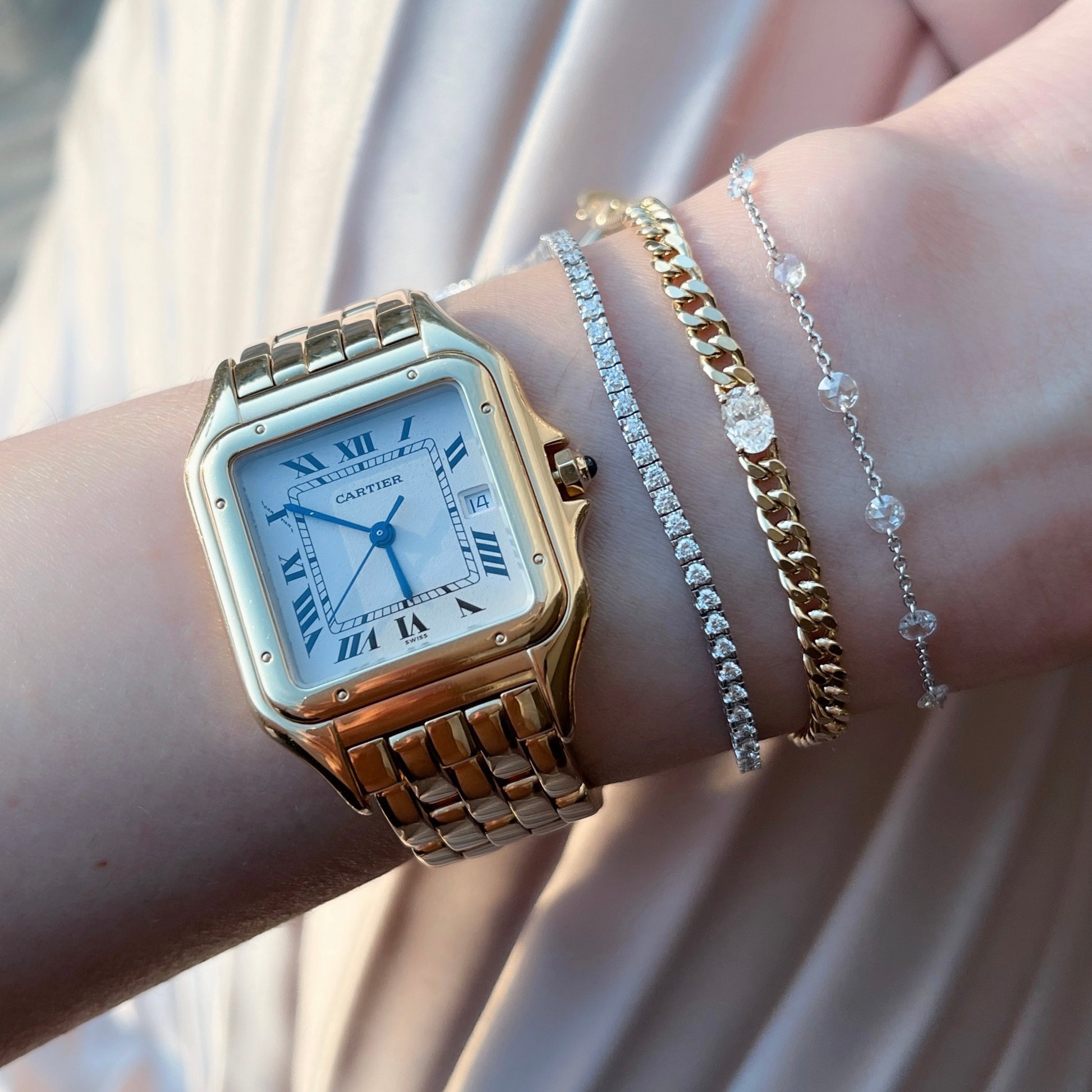 Diamond Curb Chain Gold Bracelet - aviadiamonds