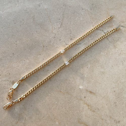 Diamond Curb Chain Gold Bracelet - aviadiamonds