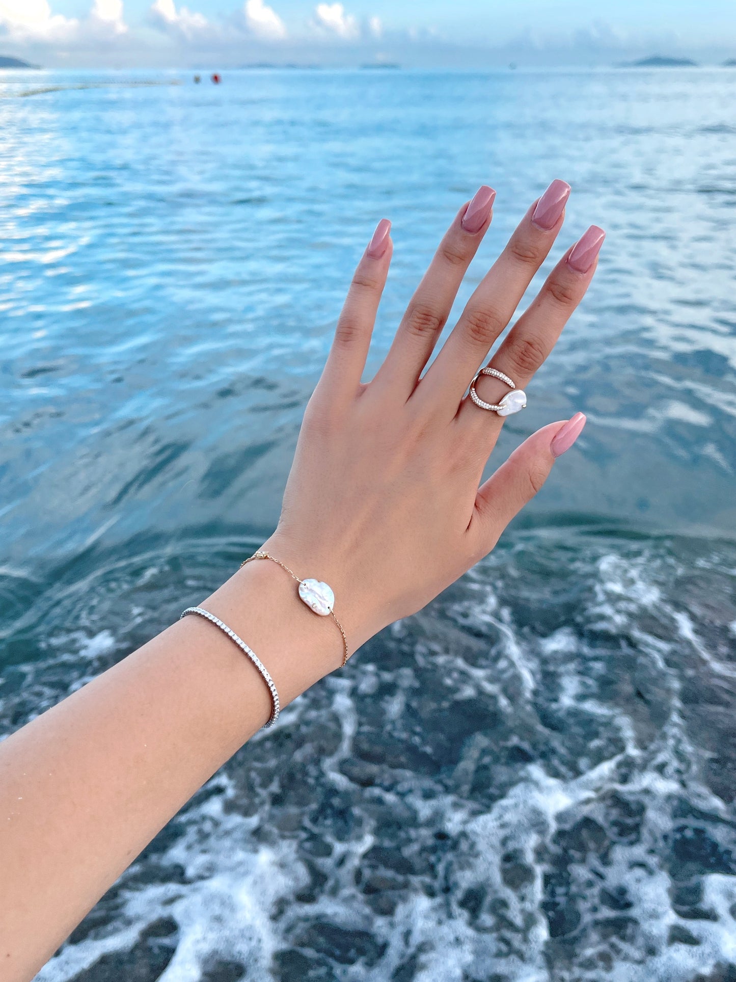 Riviera Diamond Pearl Bracelet - aviadiamonds