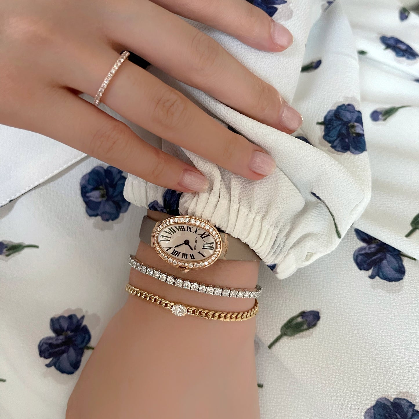 Diamond Curb Chain Gold Bracelet