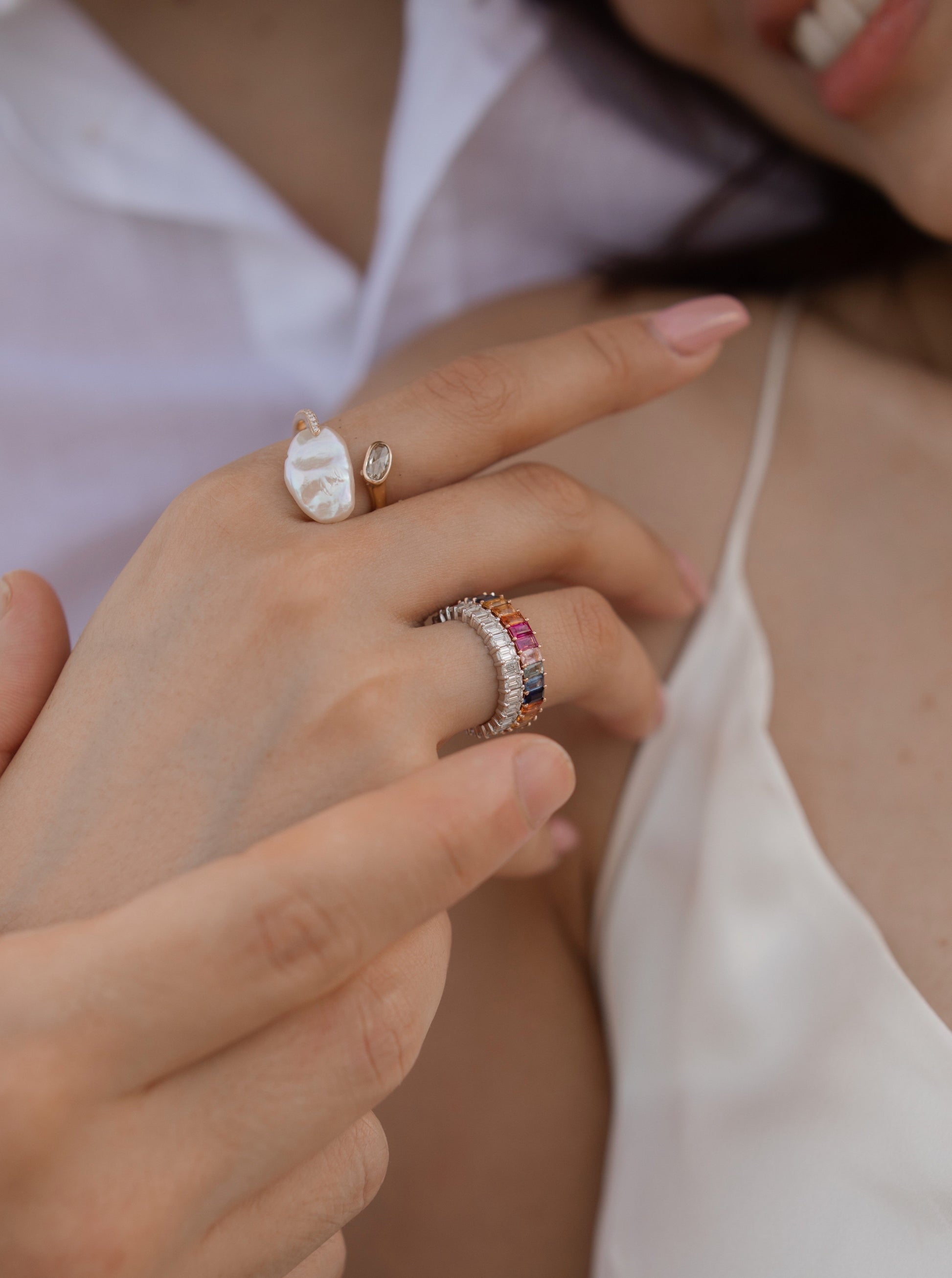 Riviera Perle Etoile Diamond Ring - aviadiamonds